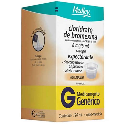 Para Que Serve O Cloridrato De Bromexina - Cloridrato De Bromexina 8Mg/5Ml Xarope Adulto Expectorante 120Ml ...