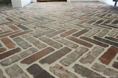 Herringbone Brick Paver Floor - Domestic Imperfection