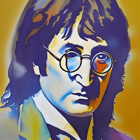 John Lennon Pop Art Painting Watercolor · Creative Fabrica