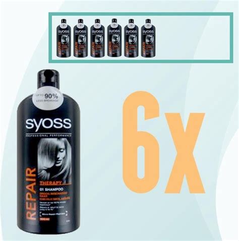 Syoss Repair Therapy Shampoo 6x 500ml Voordeelverpakking