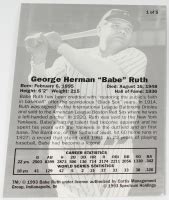 Babe Ruth Le Spectrum Solid Gold Baseball Card From Baseball