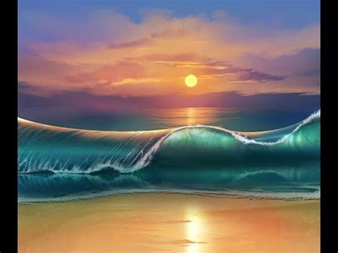 Beginner Ocean Sunset Acrylic Painting : Ocean Sunset Step By Step ...