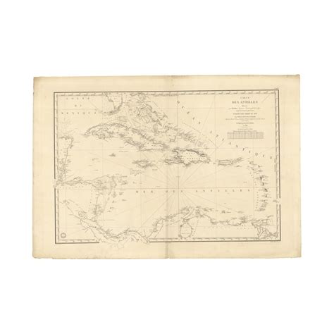 Reproduction Carte Marine Ancienne 963 ANTILLES ATLANTIQUE