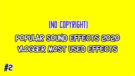 Vlog Sound Effects Most Popular Youtube