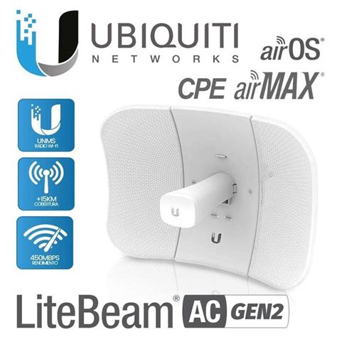 ACCESS POINT WIRELESS UBIQUITI LITEBEAM AC LBE-5AC-GEN2 AIRMAX 5GHz ...