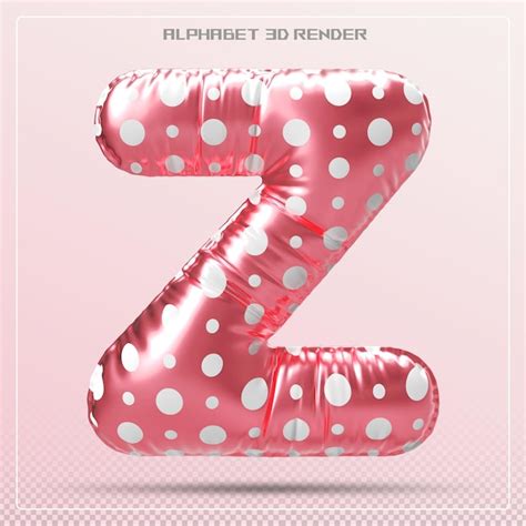 Premium PSD Bubble Pink Letter Z Font Alphabet 3d Render