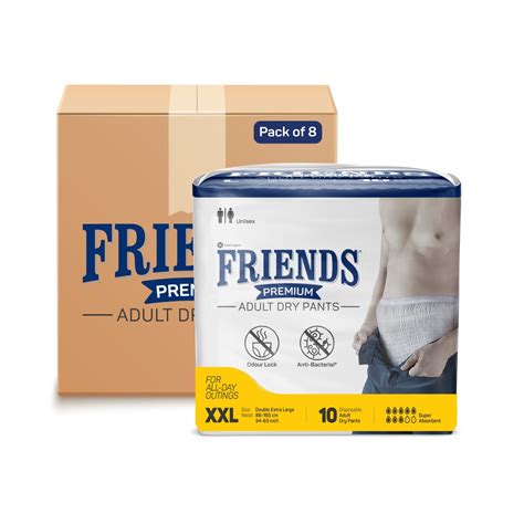 Friends Premium Adult Diapers Pant Style 80 Count Xxl With Odour