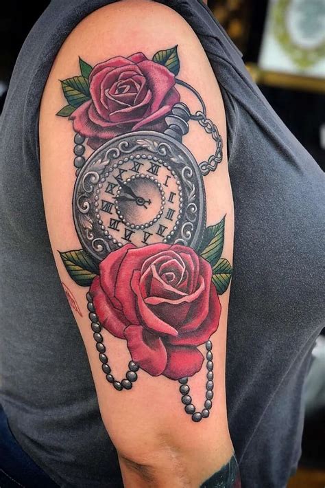 Venta Tatuajes Reloj Con Flores En Stock