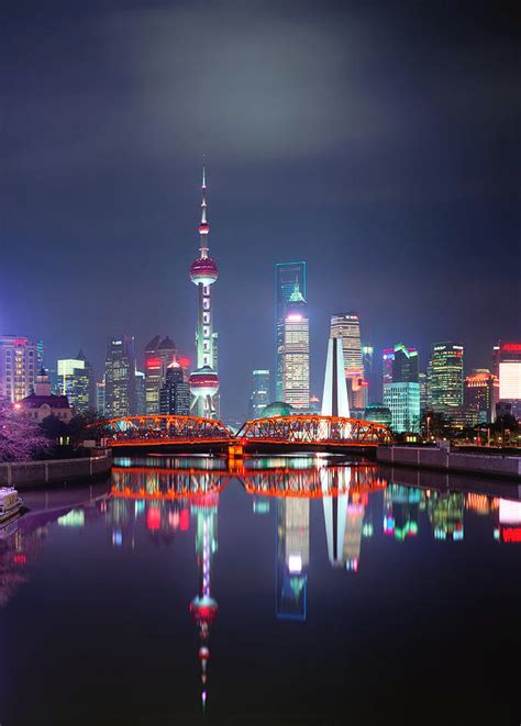 China, Shanghai Skyline At Night by Martin Puddy | Shanghai skyline ...