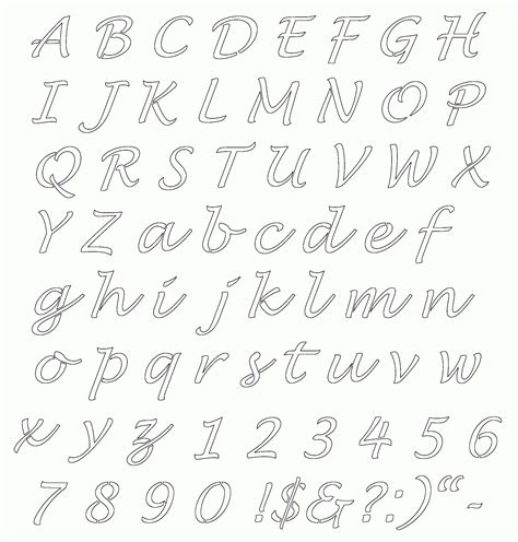 Wedding Calligraphy Uppercase & Lowercase Letter Stencils A-Z 1/4 To ...