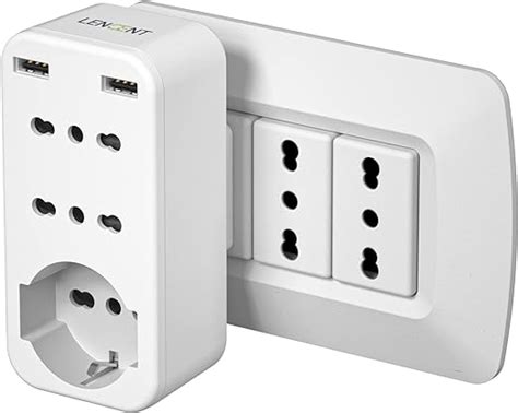 Lencent Presa Multipla Usb Presa Salvaspazio Con A A Spina