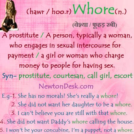 Whore Meaning Woman Has Sex With A Lot Of People For Money