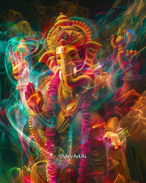 Devartai Digital Art Gods Print Ram Krishna Ganesha On