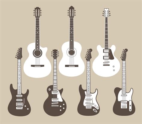 Acoustic And Electric Guitars Royalty Free Vector Image