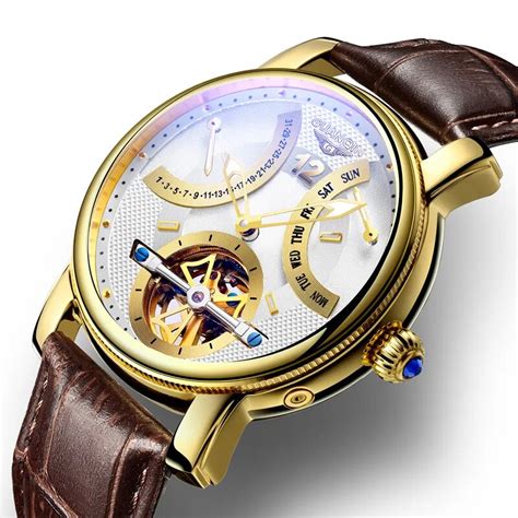 Guanqin neue Tourbillon mechanische Luxus uhr für Männer Kalender woche