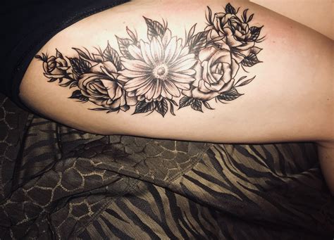 Flower Thigh Tattoos Designs