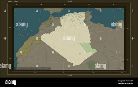 Algeria Highlighted On A Topographic OSM Humanitarian Style Map Map