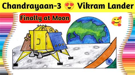 Chandrayaan 3 Moon Landing Drawing Vikram Lander Drawing Vikram