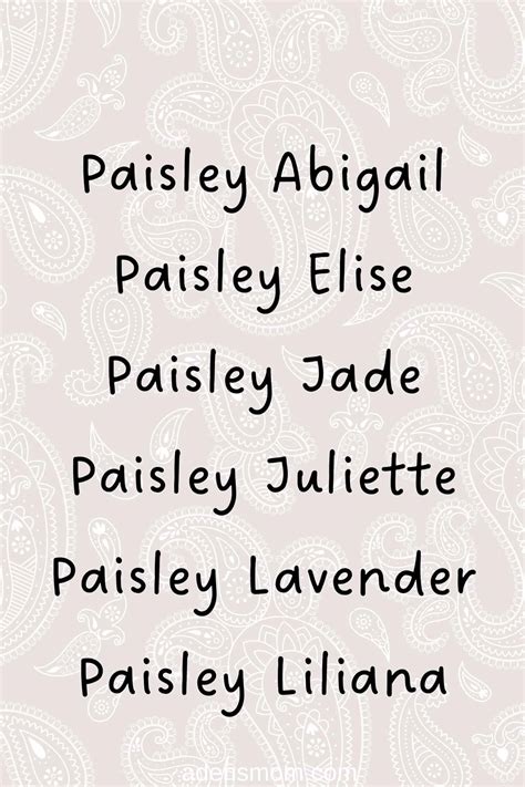 The Ultimate List of Cool Middle Names for Paisley [2025]