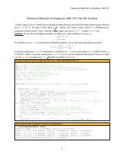 Hw Sol Pdf Numerical Methods For Engineers Me Numerical Methods