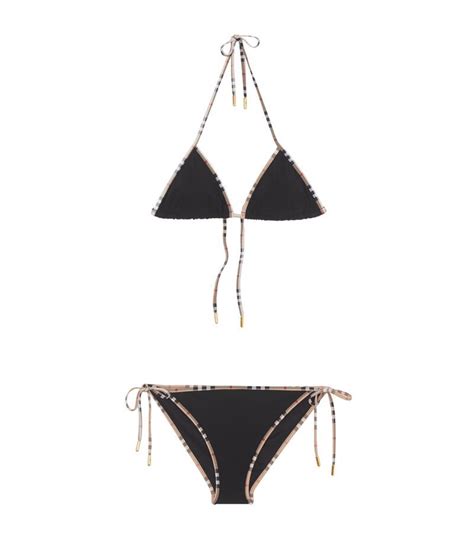 Burberry Check Trim Bikini Black Editorialist