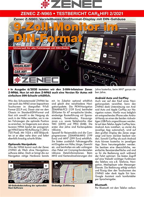 Zenec Z N Prime Din Infotainer Mit Hd Display Dab Autoradio