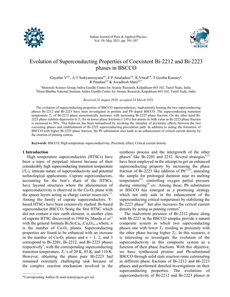 Pdf Evolution Of Superconducting Properties Of Coexistent Bi 2212 And