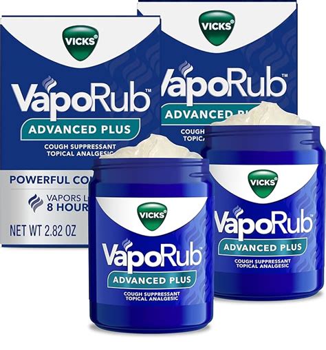 Vicks Vaporub Advanced Plus Powerful Cough Suppressant Topical Chest Rub