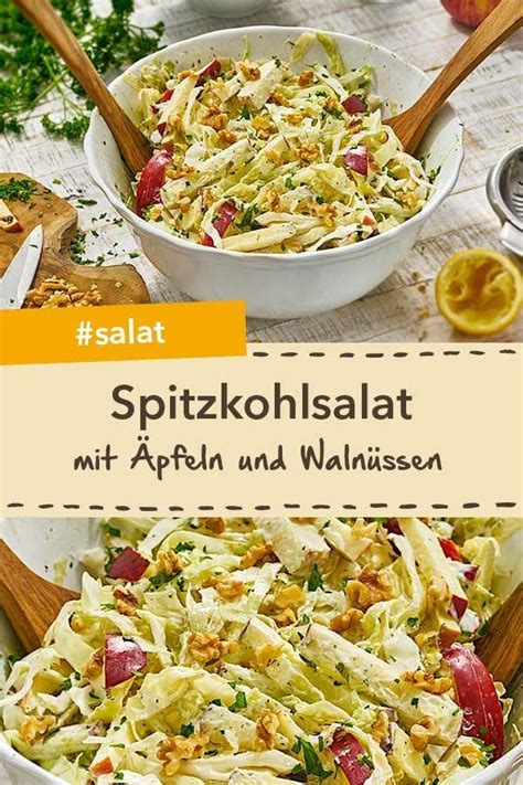 Ein tolles Salat Rezept Spitzkohlsalat mit fruchtigen Äpfeln und