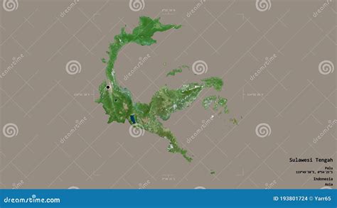 Sulawesi Tengah Indonesia Bounding Box Satellite Stock Illustration