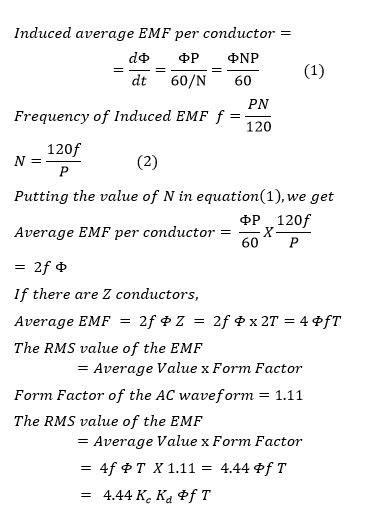 EMF Equation of Alternator and AC Generator - Electrical Volt