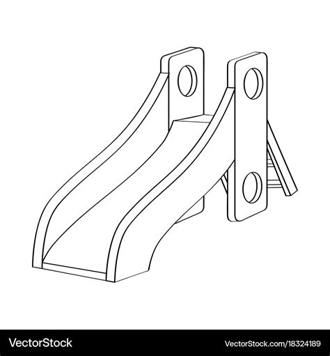 Playground slide black and white isolated -simple Vector Image