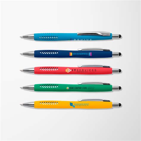 Custom Britebrand Soft Touch Basilia Pen With Stylus Top Pens