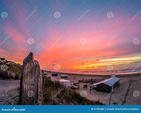 Beautiful Sunset In Zandvoort Stock Image Image Of Beautiful Water