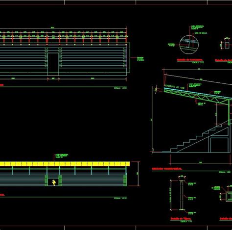 Stadium Grandstand Roof Dwg Block For Autocad • Designs Cad