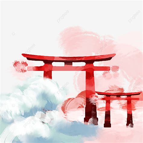 Torii Gate Png Picture Watercolor Japanese Torii Gate Watercolor