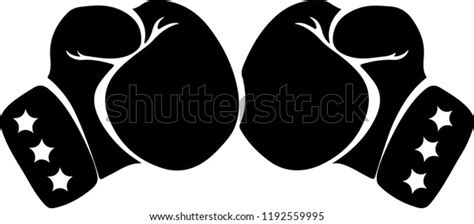 Black Silhouette Pair Boxing Gloves Punch Stock Vector Royalty Free