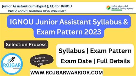 Ignou Junior Assistant Syllabus Exam Pattern Pdf Rojgar Warrior