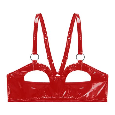 Womens Cage Bra Harness Elastic Hollow Out Latex Tops Lingerie Cupless Underwear EBay