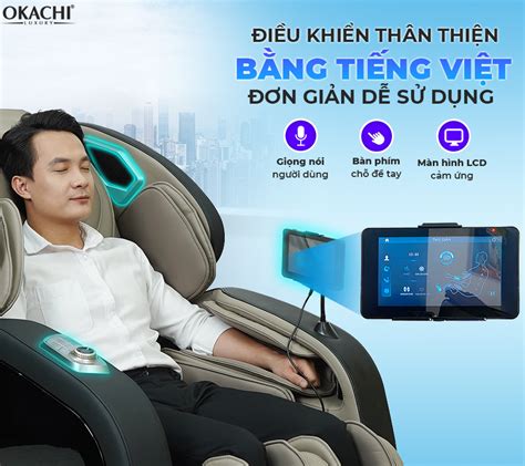 Ghế massage toàn thân OKACHI LUXURY JP I99 màu nâu đen