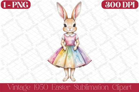 Vintage Easter Sublimation Clipart Graphic By Pixelshop Creative