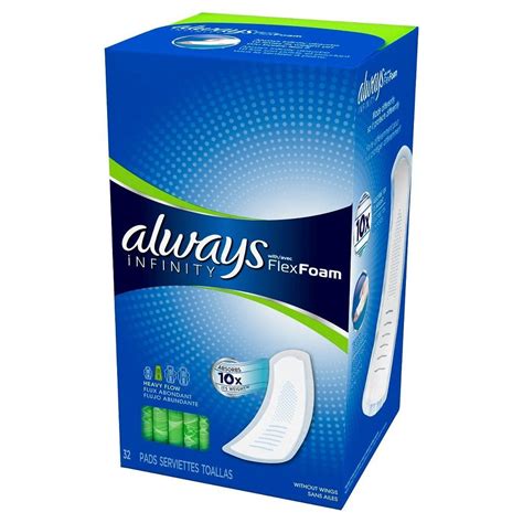 Always Infinity Flexfoam Pads Without Wings Super Absorbency