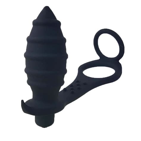 Silicone Male Prostate Massage With Ring Anal Vibrator Butt Plug Anal