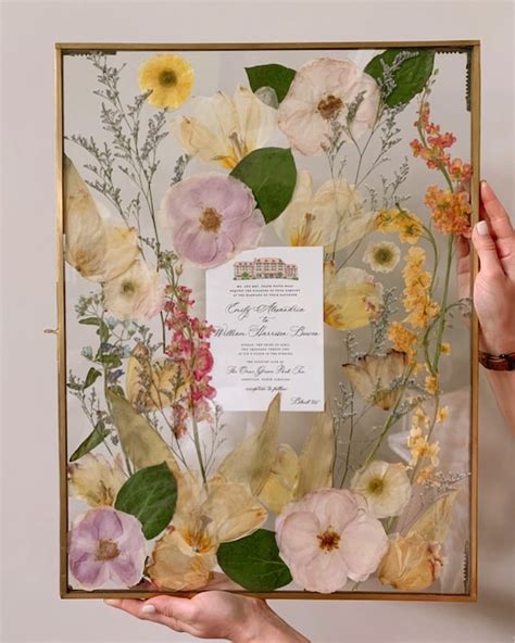 Custom Pressed Flower Frame Wedding Flowers Or Other Event Etsy