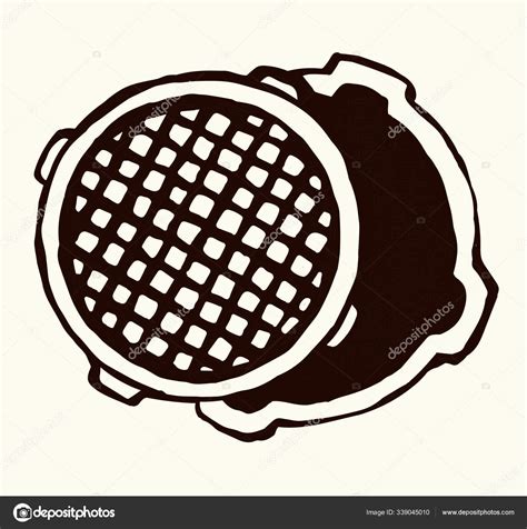 Round manhole cover. Vector drawing Stock Vector by ©Marinka 339045010