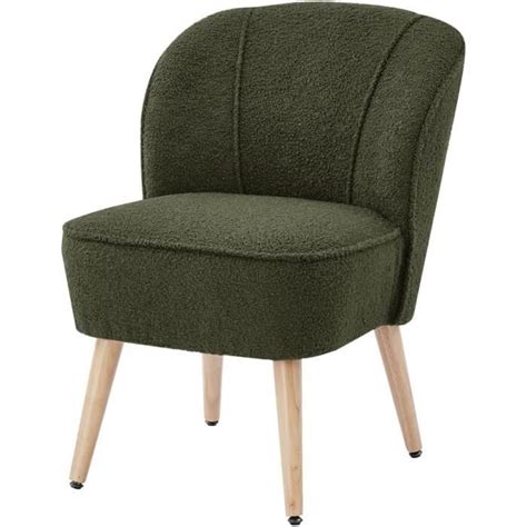 Fauteuil Tivoli En Tissu Bouclette Kaki Bois Ext Rieur Adulte