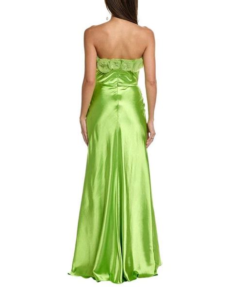 Rene Ruiz Satin Gown In Green Lyst Uk