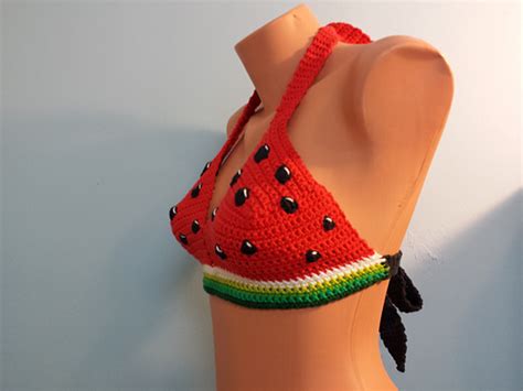 Ravelry Watermelon Cotton Halter Bikini Top Pattern By Stacy Pamela