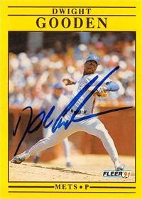 Dwight Gooden Autographed Baseball Card New York Mets Doc 1991 Fleer 148