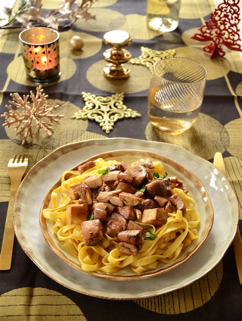 Tagliatelles aux cèpes et au foie gras recette festive